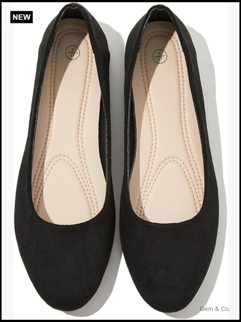 Round Toe Ballet Flats with Memory Foam Insole